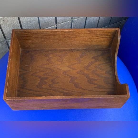 Mid Century Vintage Carver Finger Jointed Solid Oak Desk File Box - Picture 13 of 16